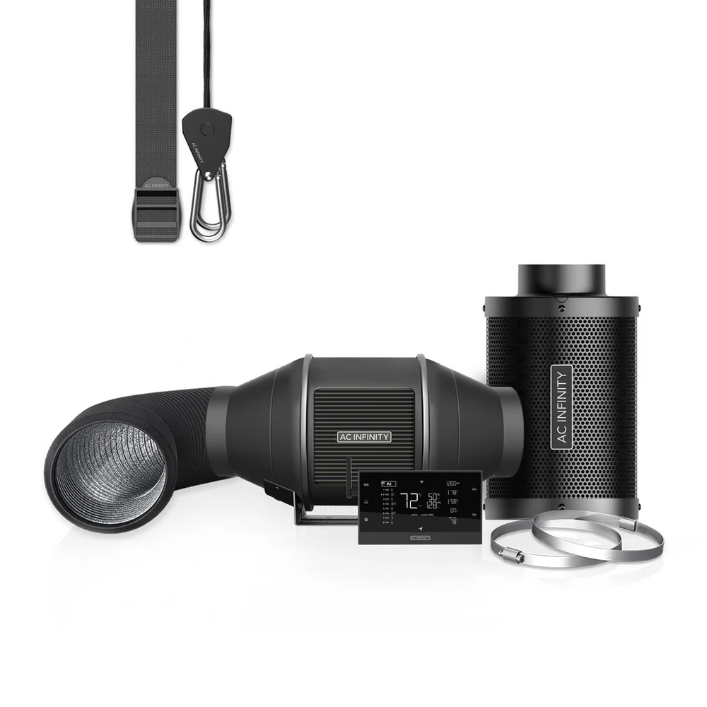 AC Infinity Inline Fan Kit - Fan, Smart Controller, Carbon Filter & Ducting