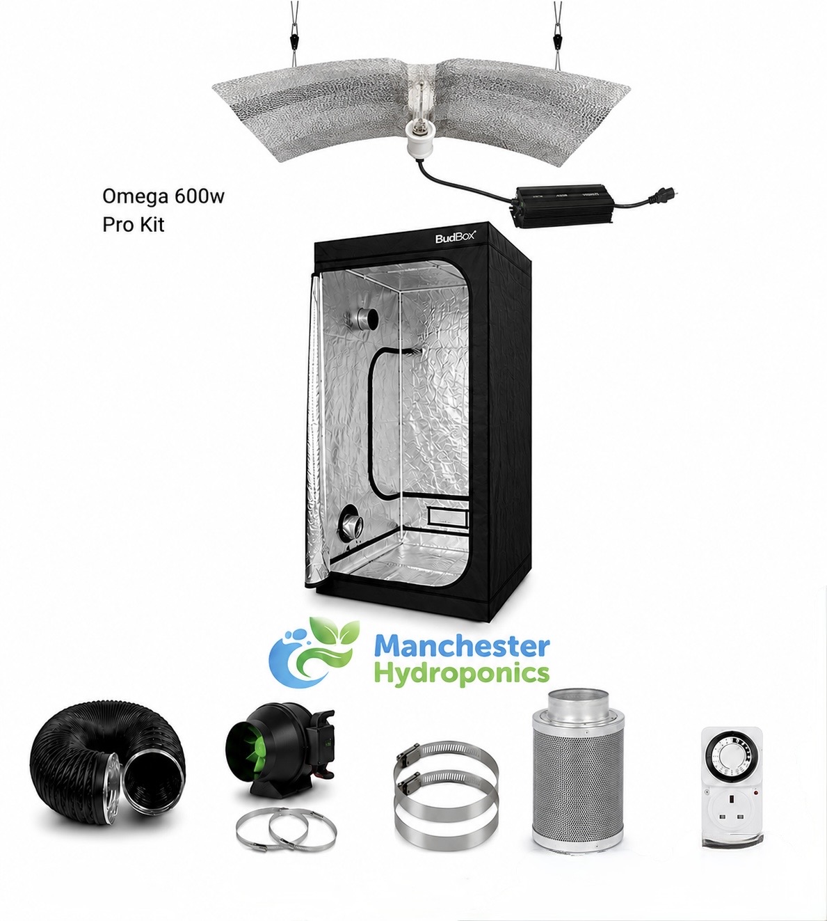 1m x 1m Complete 600w HPS Grow Tent Kit - Image 2