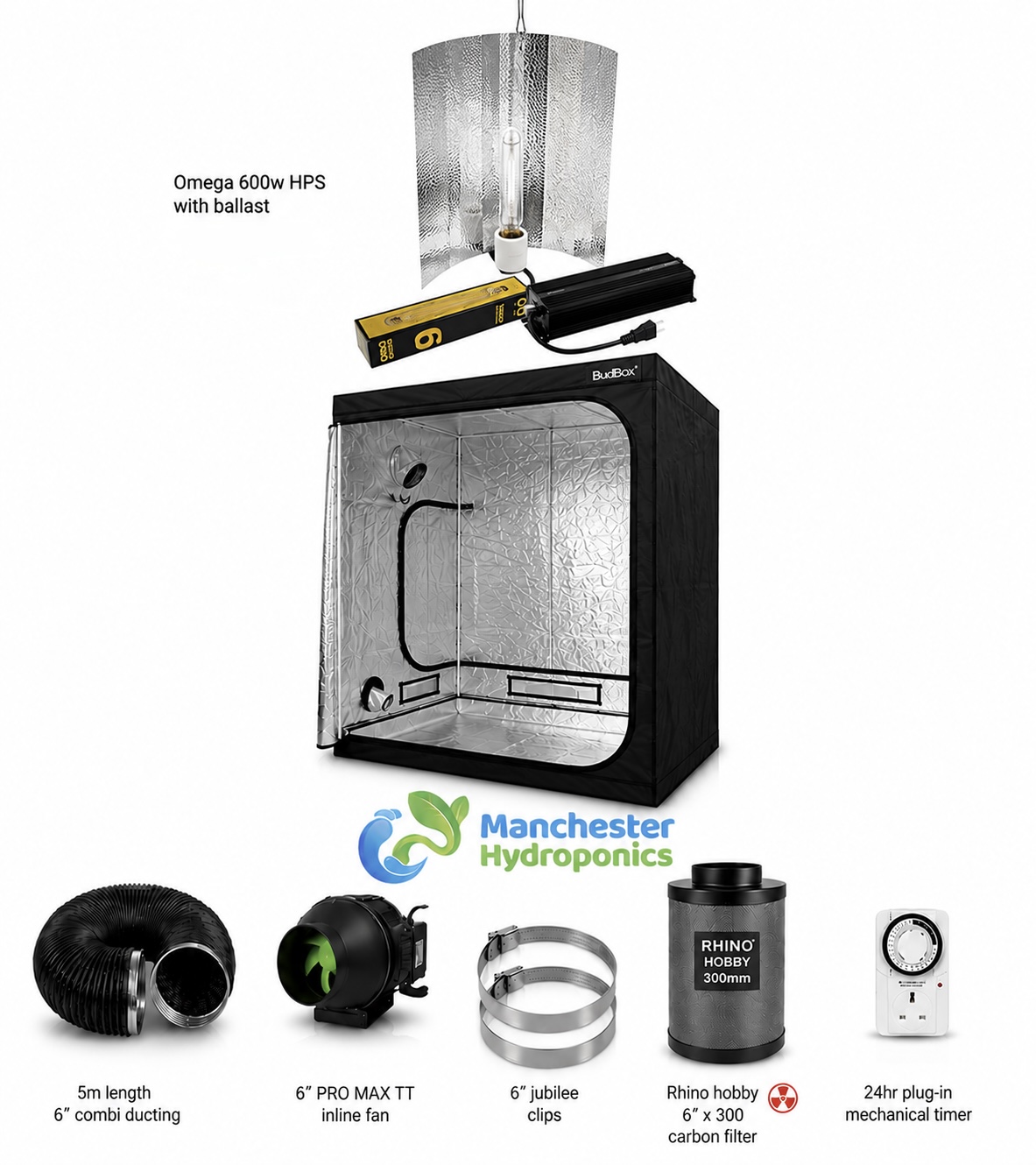1.2m x 1.2m Complete 600W HPS Grow Tent Kit